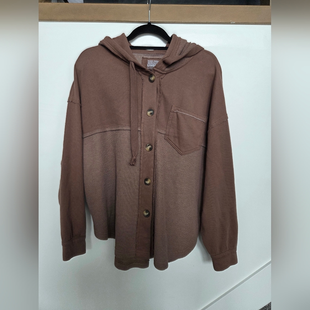 American Eagle | Waffle Hooded Sweater